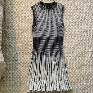 Theory Elegant Black and White Sleeveless Dress